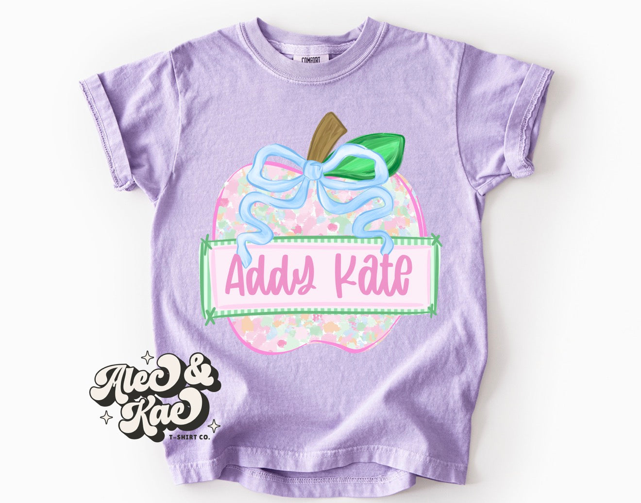 Floral Apple Custom Name Tee