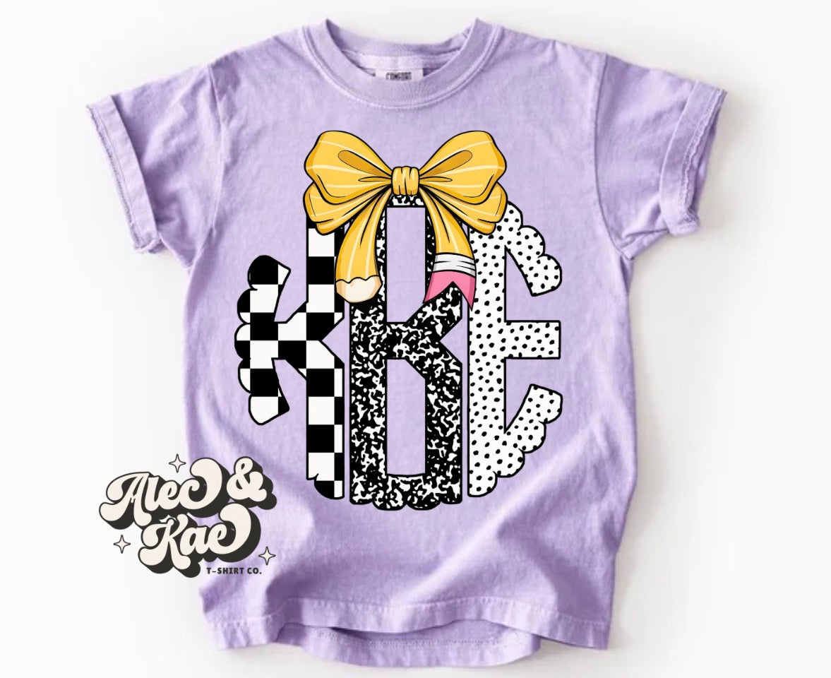 Back 2 School Pencil Monogram