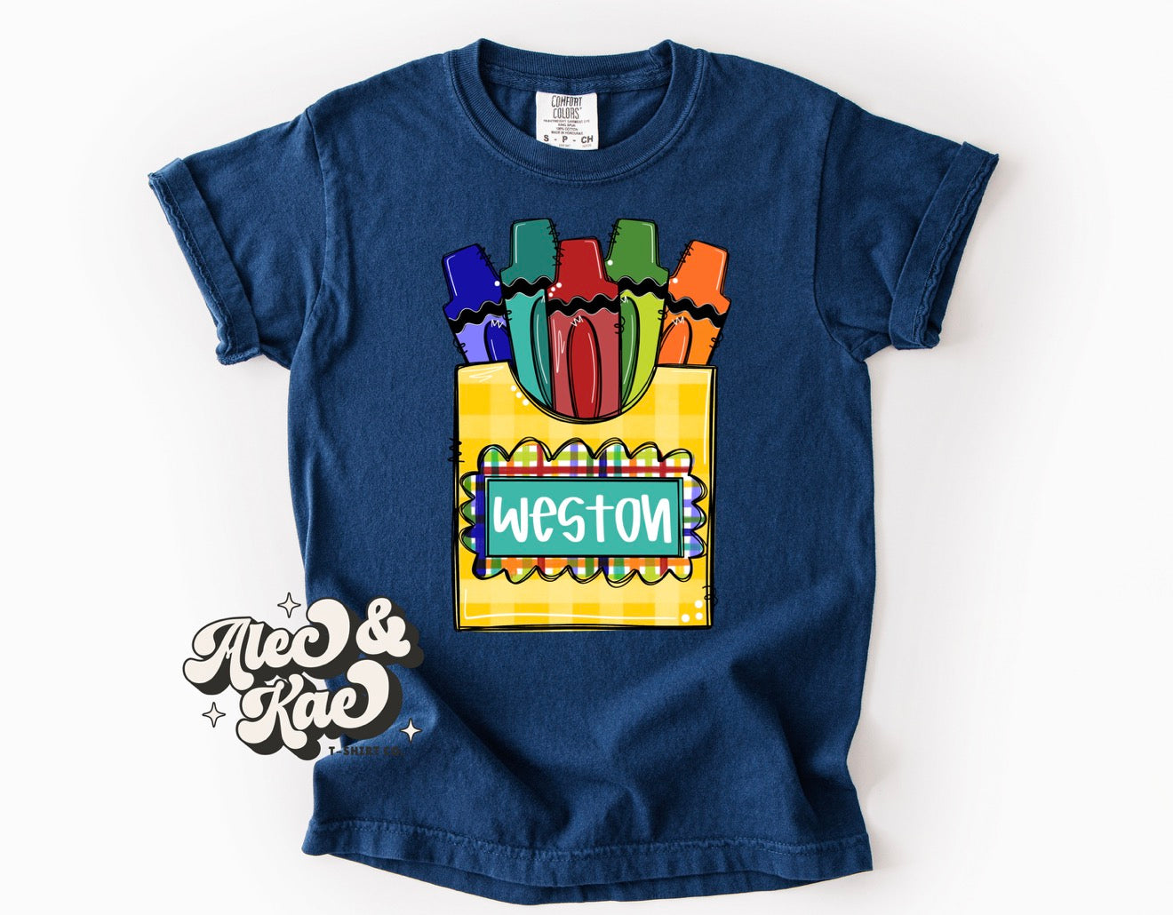 Crayon Box Boy Custom Name Tee