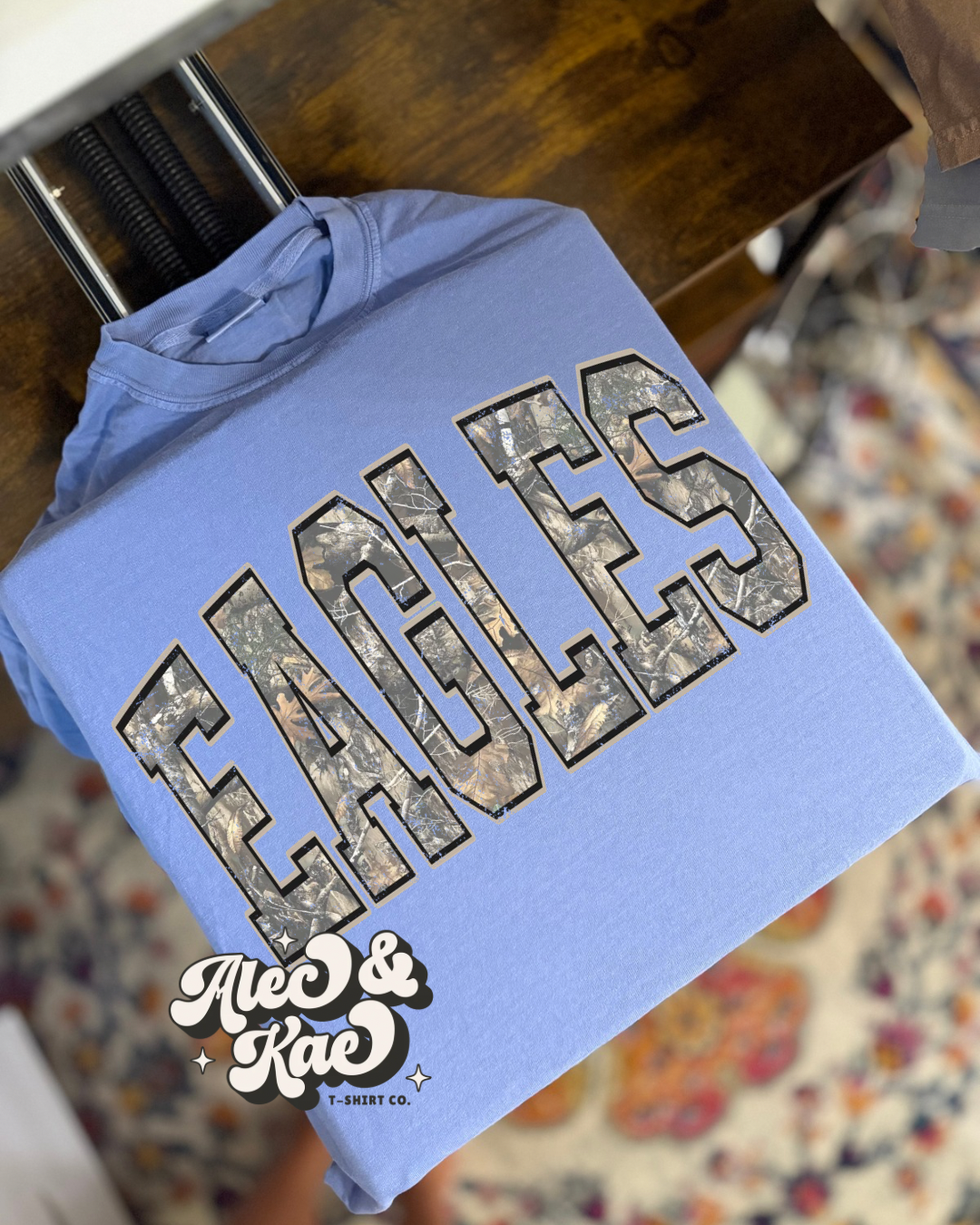 Eagles Camo Distressed Tee