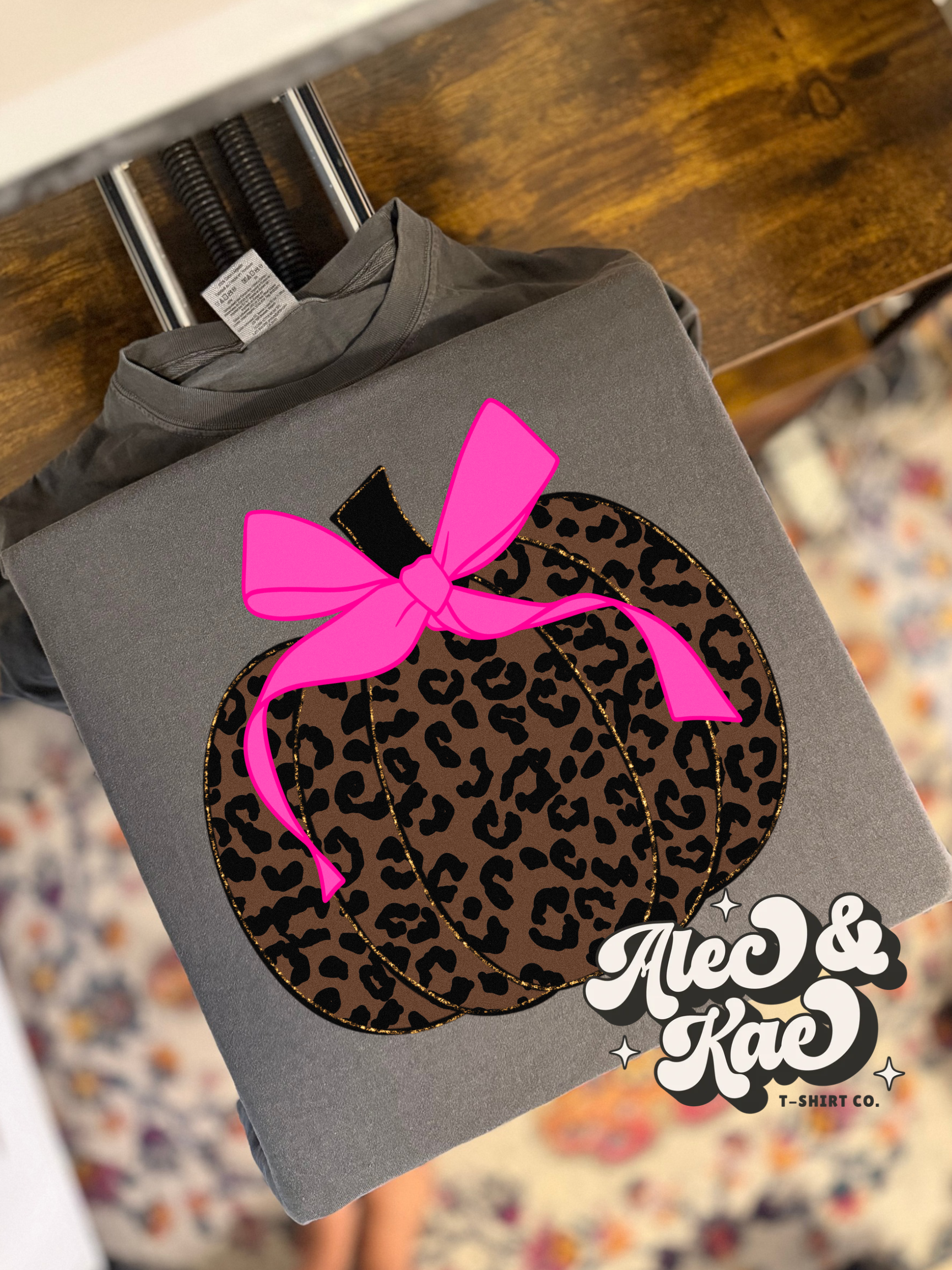 Hot Pink Leopard Pumpkin Tee