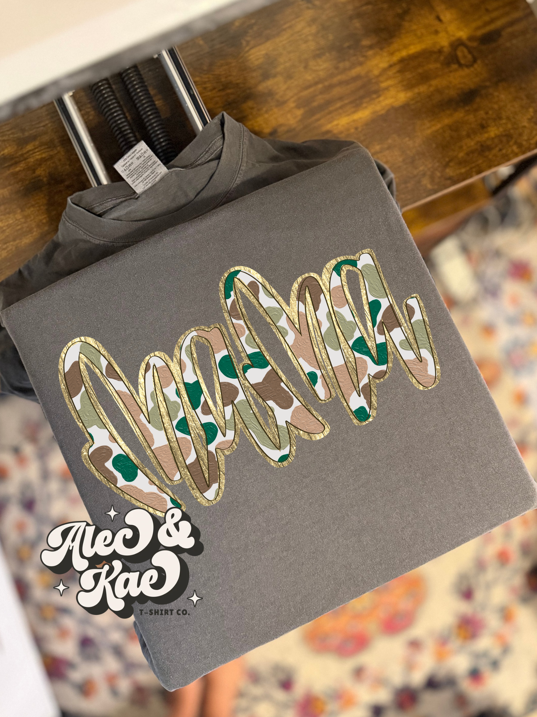 Glitter Camo Mama Tee