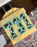 Custom Western Lace Cow Print Tee