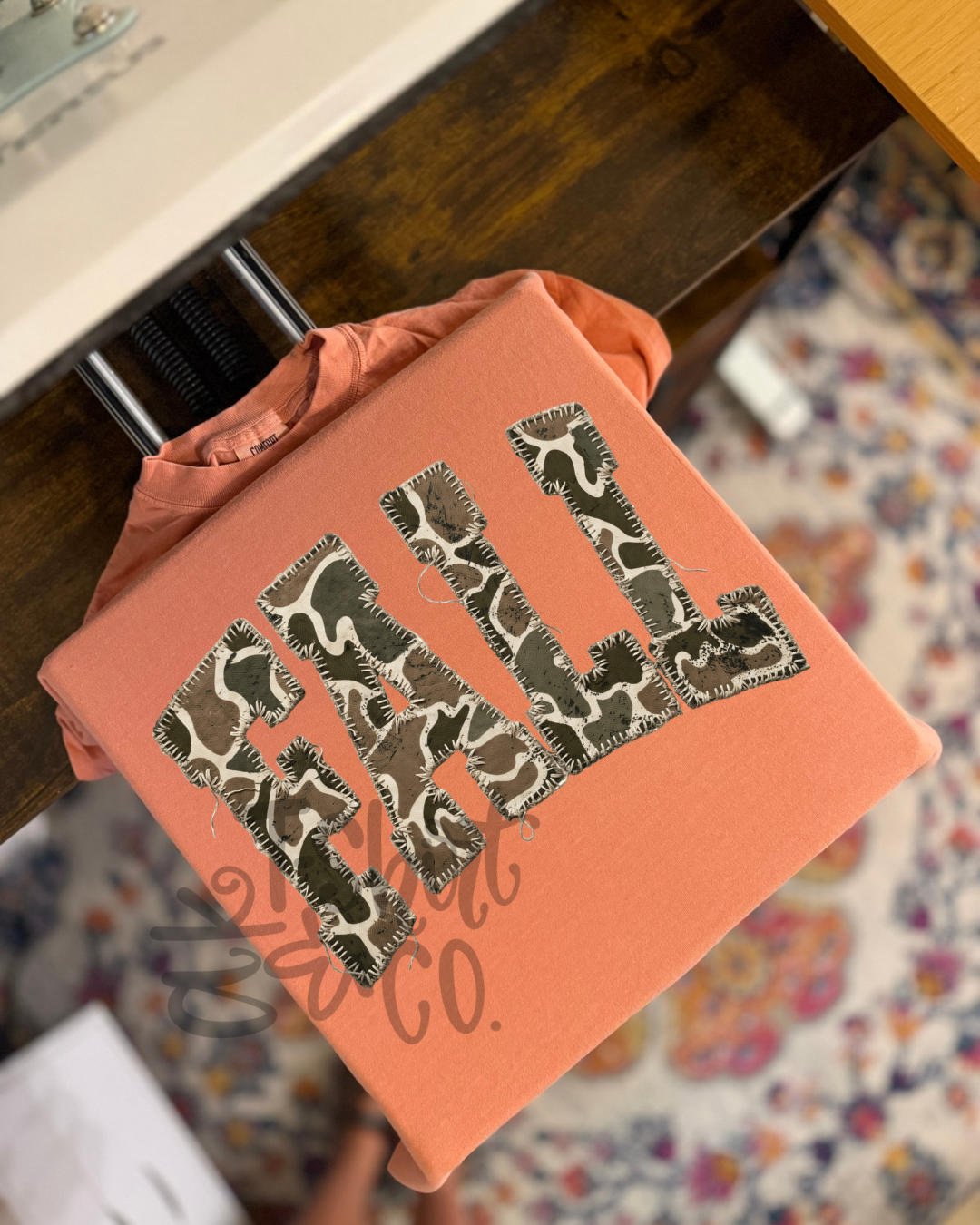 Fall Camo Faux Stitch Tee